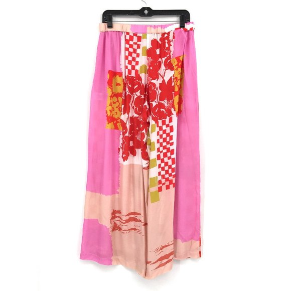 NEW Alembika Floral Wide Leg Pant red pink orange - Picture 9 of 11